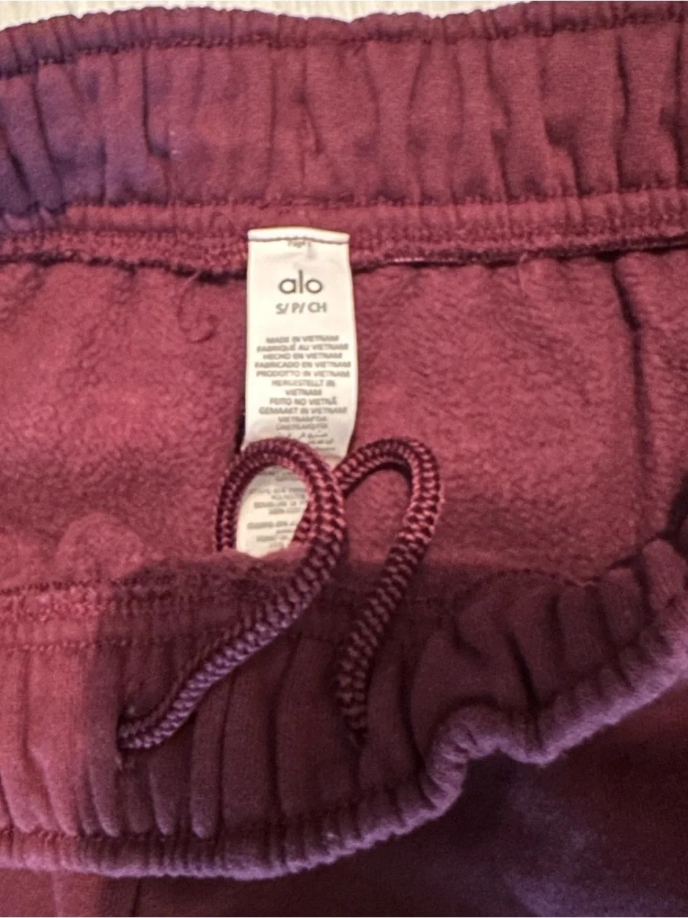Alo Accolade Burgundy Straight Leg Sweatpants